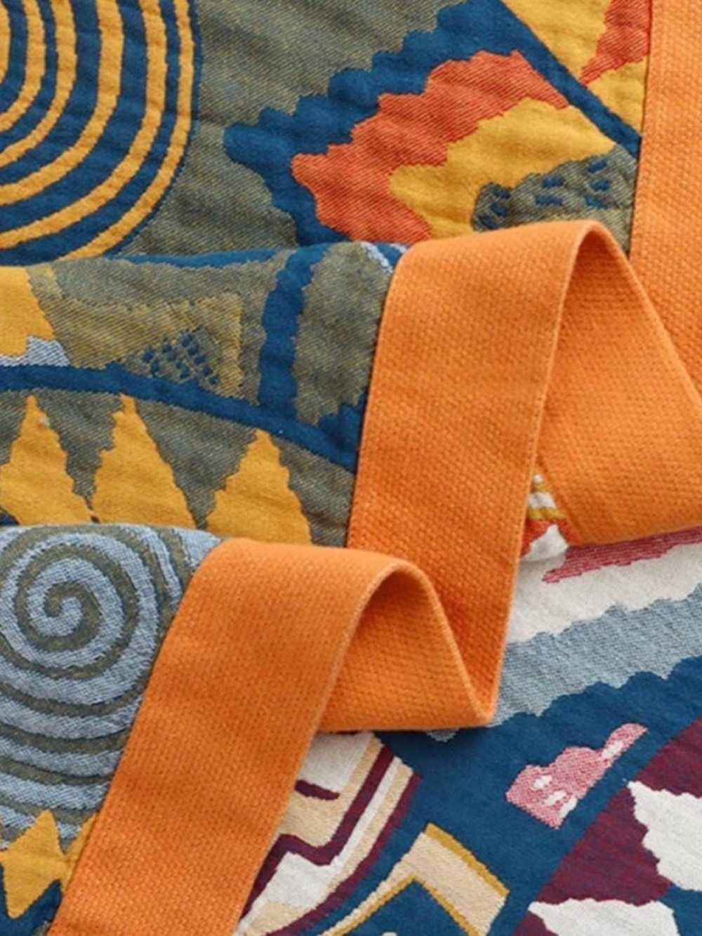 Gorgeous Bohemian 100% Cotton Muslin Geometric COLORFUL Blanket
60x80 inches - Picture 7 of 7